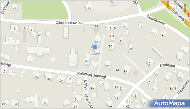 Warszawa, Królowej Jadwigi, 8H, mapa Warszawy