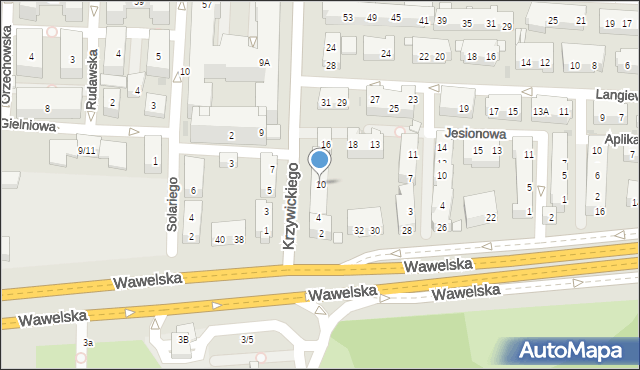 Warszawa, Krzywickiego Ludwika, 10, mapa Warszawy