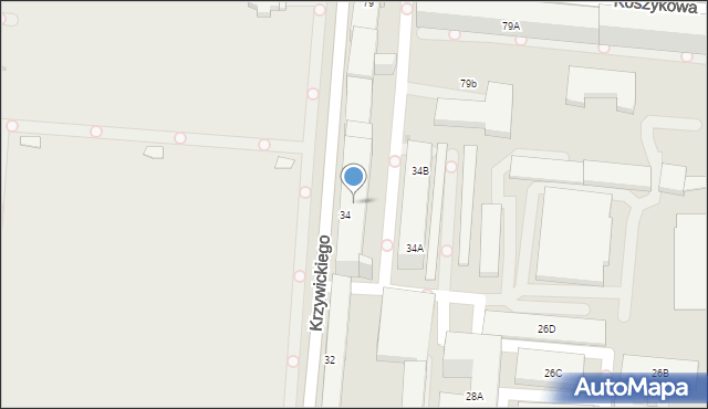 Warszawa, Krzywickiego Ludwika, 34i, mapa Warszawy