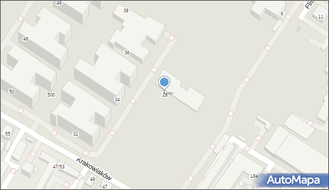 Warszawa, Krakowiaków, 28, mapa Warszawy