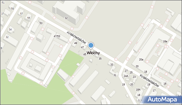Warszawa, Krakowiaków, 43, mapa Warszawy