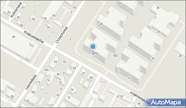 Warszawa, Krakowiaków, 50, mapa Warszawy