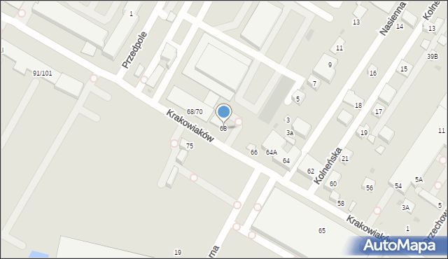 Warszawa, Krakowiaków, 68, mapa Warszawy