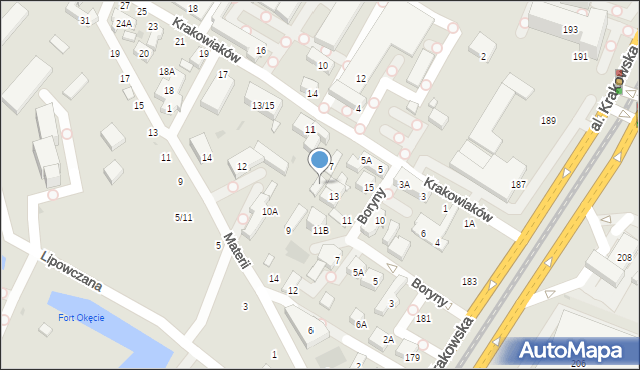 Warszawa, Krakowiaków, 7A, mapa Warszawy