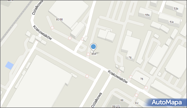 Warszawa, Krakowiaków, 80A, mapa Warszawy