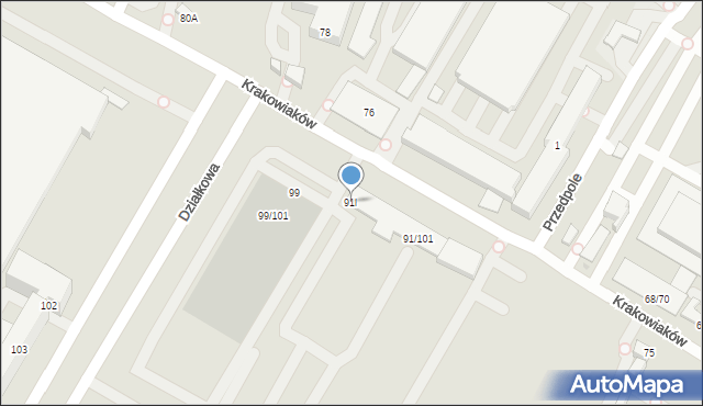 Warszawa, Krakowiaków, 91l, mapa Warszawy