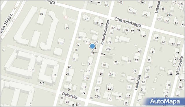 Warszawa, Kraszewskiego Józefa Ignacego, 19, mapa Warszawy