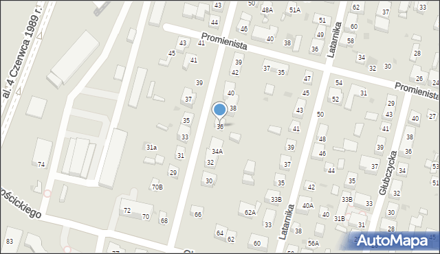 Warszawa, Kraszewskiego Józefa Ignacego, 36, mapa Warszawy