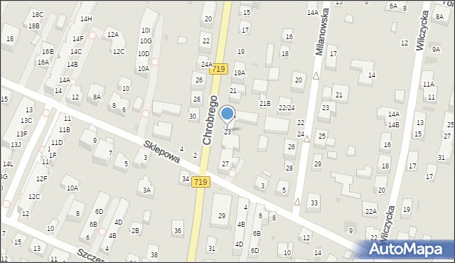 Warszawa, Króla Bolesława Chrobrego, 23, mapa Warszawy