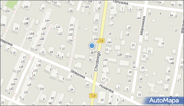 Warszawa, Króla Bolesława Chrobrego, 28, mapa Warszawy