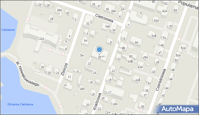 Warszawa, Krańcowa, 10, mapa Warszawy