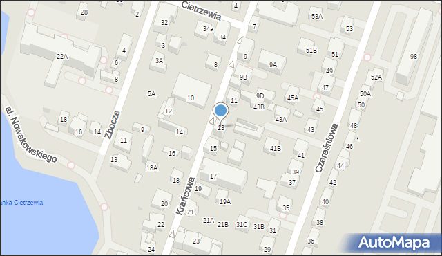 Warszawa, Krańcowa, 13, mapa Warszawy