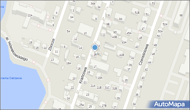 Warszawa, Krańcowa, 15, mapa Warszawy