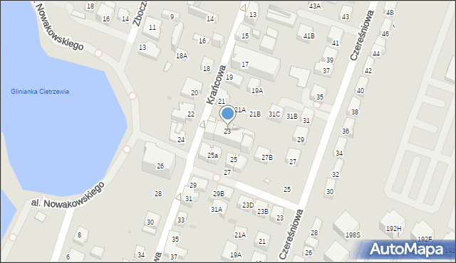 Warszawa, Krańcowa, 23, mapa Warszawy