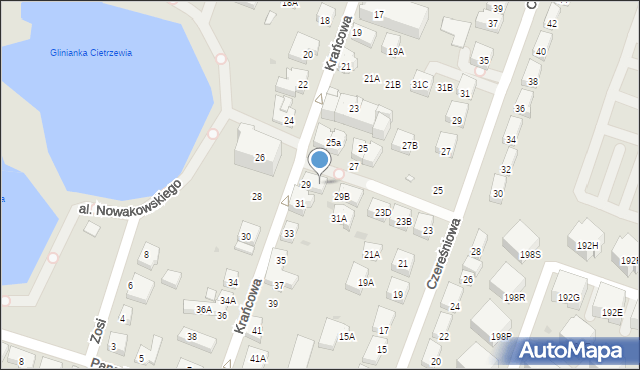Warszawa, Krańcowa, 29A, mapa Warszawy