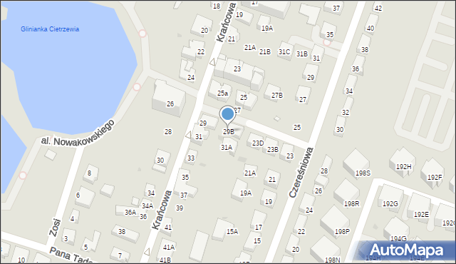 Warszawa, Krańcowa, 29B, mapa Warszawy