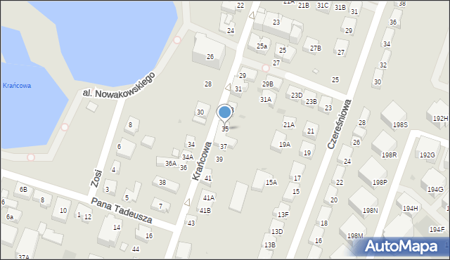 Warszawa, Krańcowa, 35, mapa Warszawy