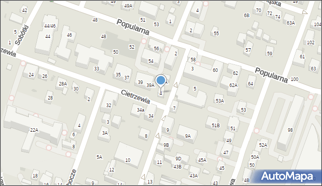 Warszawa, Krańcowa, 4, mapa Warszawy