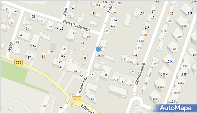 Warszawa, Krańcowa, 47, mapa Warszawy