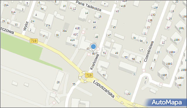 Warszawa, Krańcowa, 50, mapa Warszawy