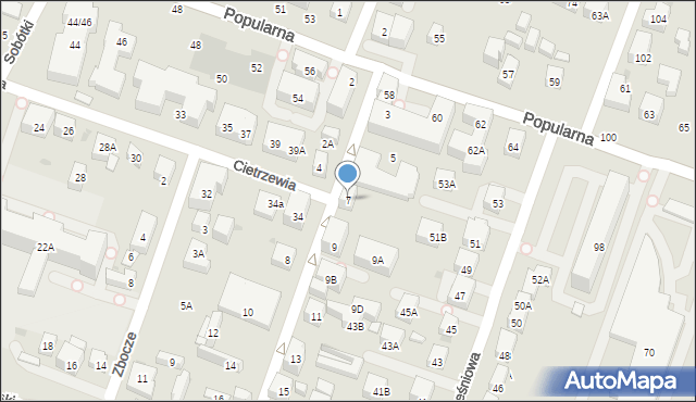 Warszawa, Krańcowa, 7, mapa Warszawy