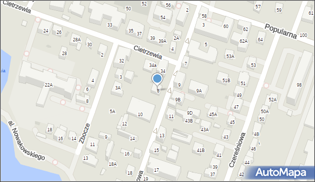 Warszawa, Krańcowa, 8, mapa Warszawy