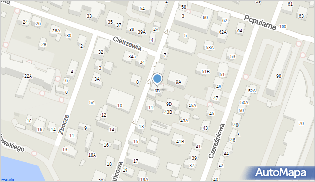 Warszawa, Krańcowa, 9B, mapa Warszawy