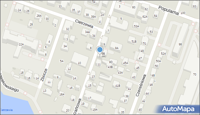 Warszawa, Krańcowa, 9C, mapa Warszawy