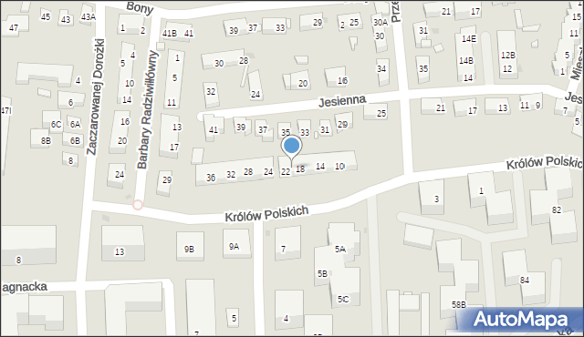 Warszawa, Królów Polskich, 20, mapa Warszawy