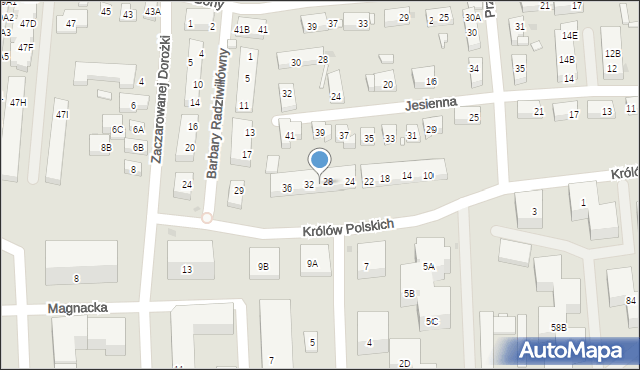 Warszawa, Królów Polskich, 30, mapa Warszawy