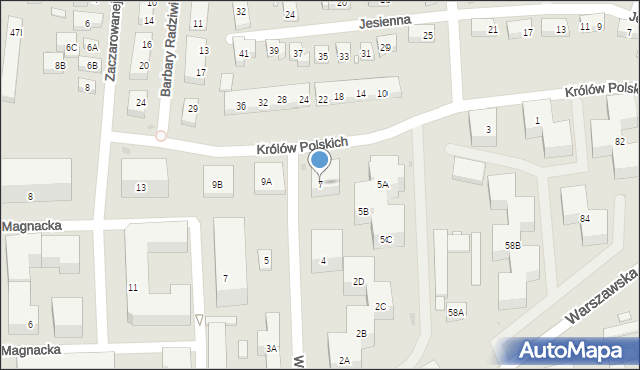 Warszawa, Królów Polskich, 7, mapa Warszawy
