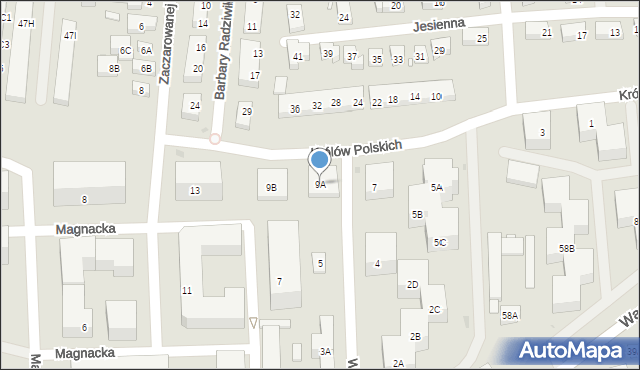 Warszawa, Królów Polskich, 9A, mapa Warszawy