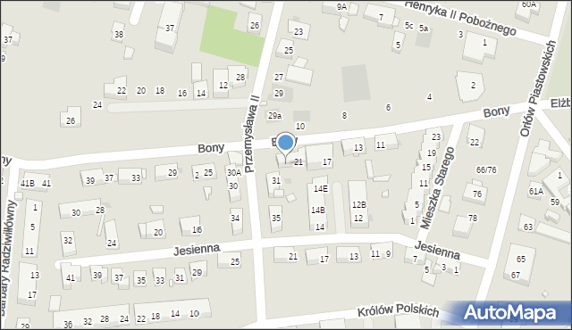 Warszawa, Królowej Bony, 23, mapa Warszawy