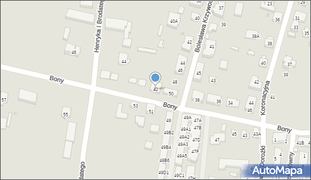 Warszawa, Królowej Bony, 42, mapa Warszawy