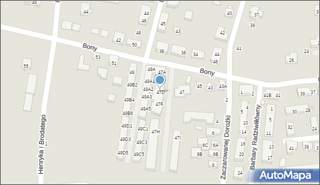 Warszawa, Królowej Bony, 47D, mapa Warszawy