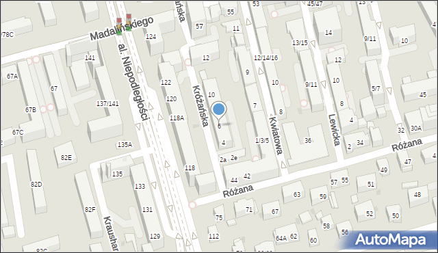 Warszawa, Króżańska, 6, mapa Warszawy