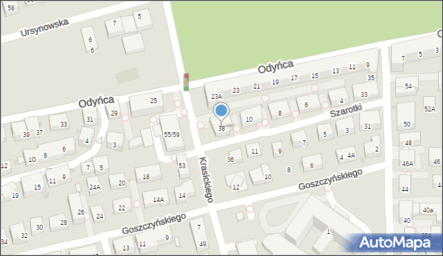 Warszawa, Krasickiego Ignacego, bp., 38, mapa Warszawy