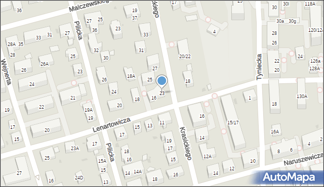 Warszawa, Krasickiego Ignacego, bp., 23, mapa Warszawy