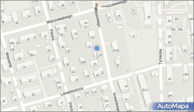 Warszawa, Krasickiego Ignacego, bp., 29, mapa Warszawy