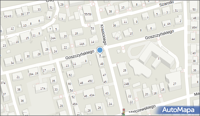 Warszawa, Krasickiego Ignacego, bp., 49C, mapa Warszawy