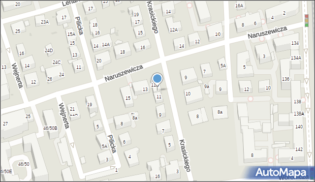 Warszawa, Krasickiego Ignacego, bp., 11A, mapa Warszawy