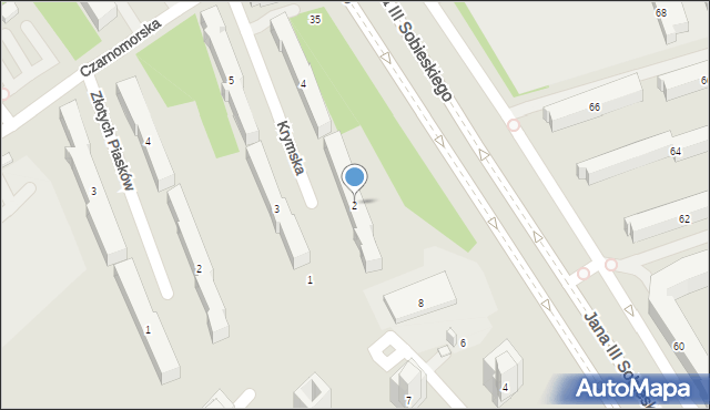 Warszawa, Krymska, 2, mapa Warszawy