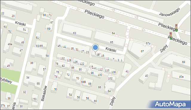 Warszawa, Kraski, 21, mapa Warszawy