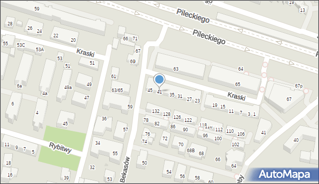 Warszawa, Kraski, 41, mapa Warszawy