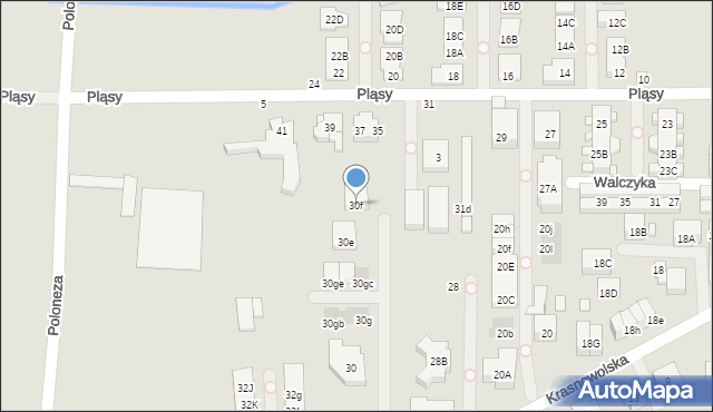 Warszawa, Krasnowolska, 30f, mapa Warszawy