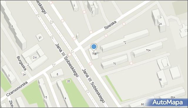 Warszawa, Króla Jana III Sobieskiego, 70B, mapa Warszawy