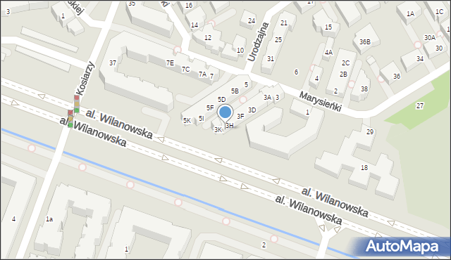 Warszawa, Królowej Marysieńki, 3J, mapa Warszawy