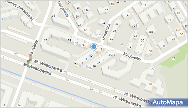 Warszawa, Królowej Marysieńki, 5C, mapa Warszawy