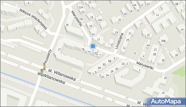 Warszawa, Królowej Marysieńki, 7B, mapa Warszawy