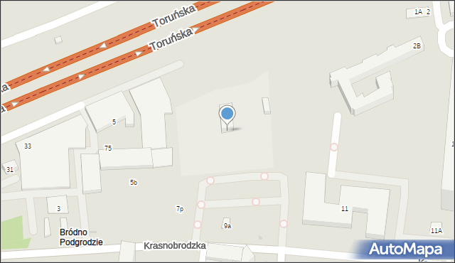 Warszawa, Krasnobrodzka, 9, mapa Warszawy